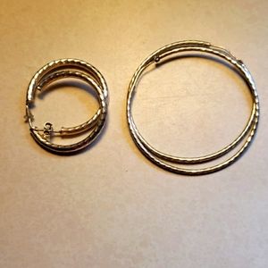 Sterling silver hoop earrings. Sparkling!